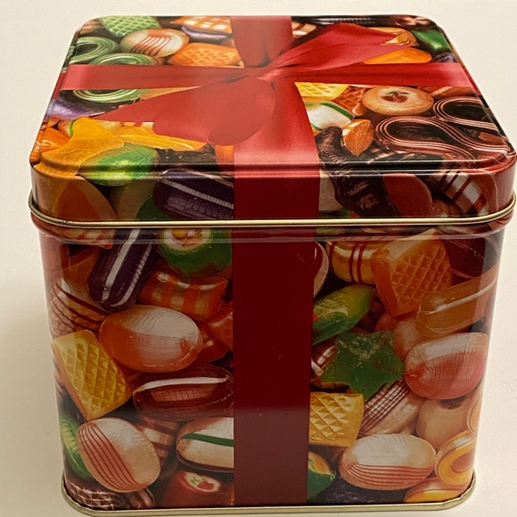 Peerless Old Time 1992 Xmas Mix Hard Candy Square Tin-Empty Made in USA 4.25" - Picture 5 of 9